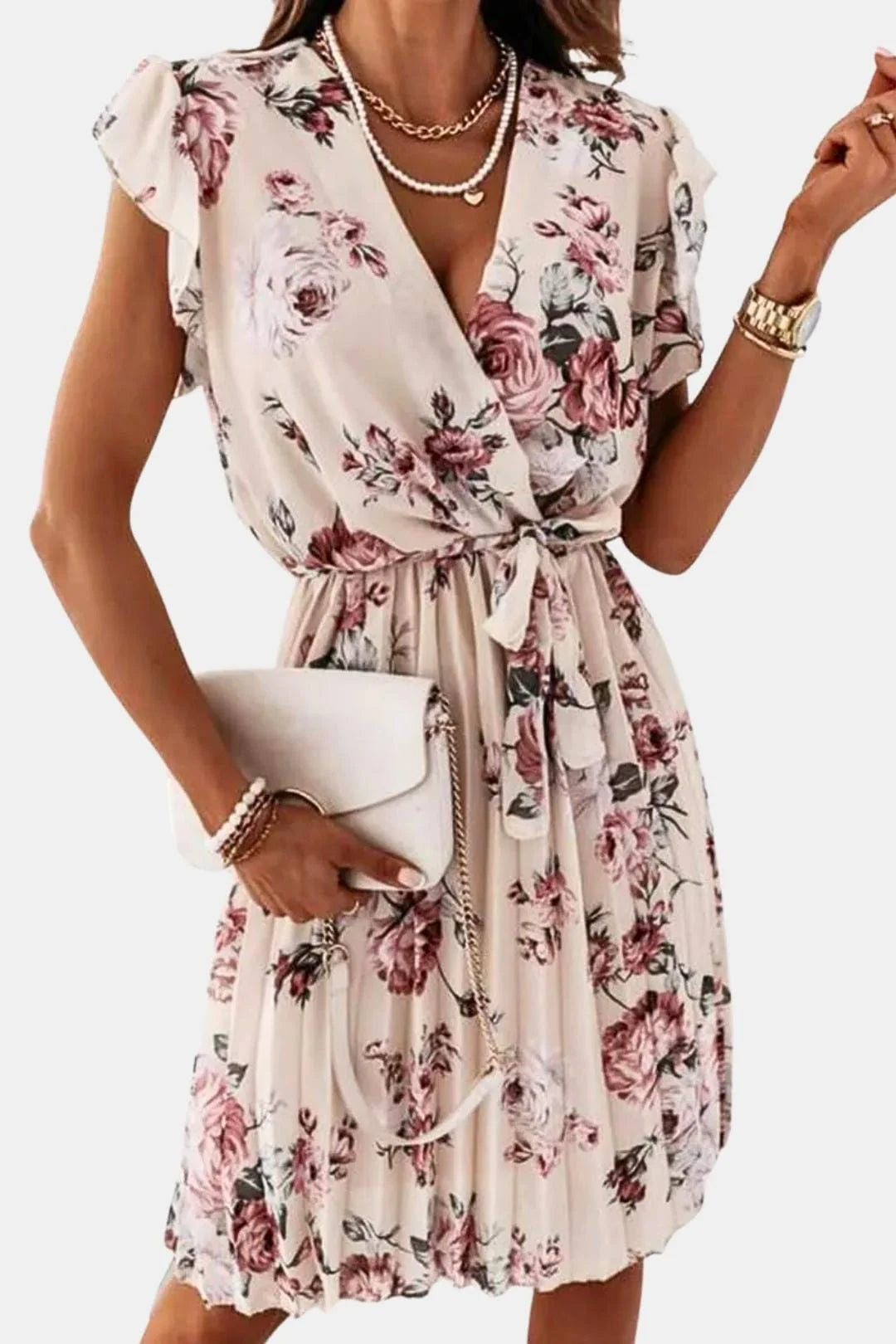 Laurena - Elegant Print Floral Dress