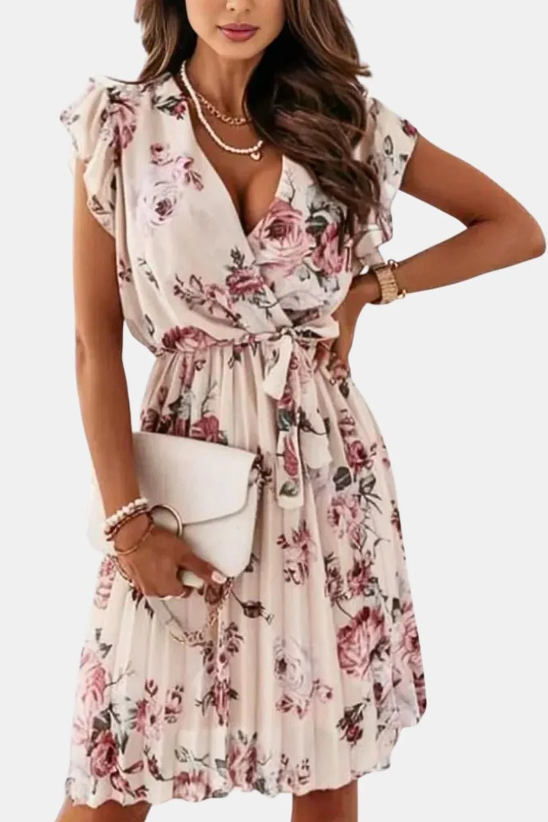 Laurena - Elegant Print Floral Dress