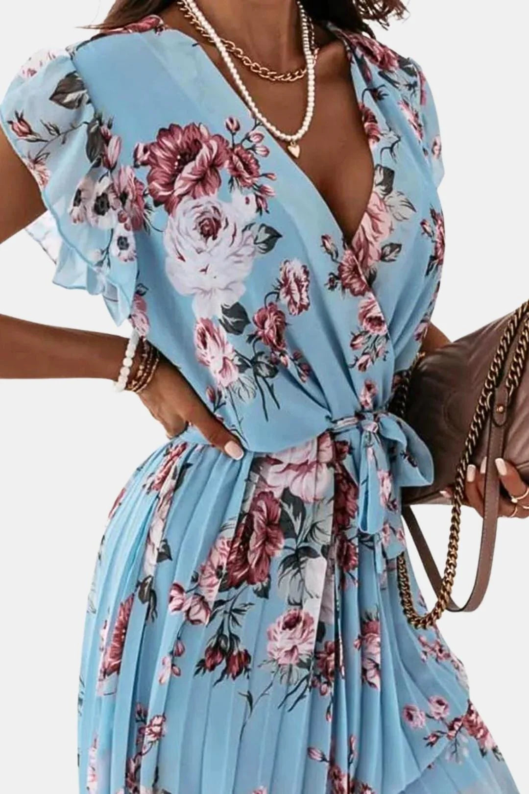 Laurena - Elegant Print Floral Dress